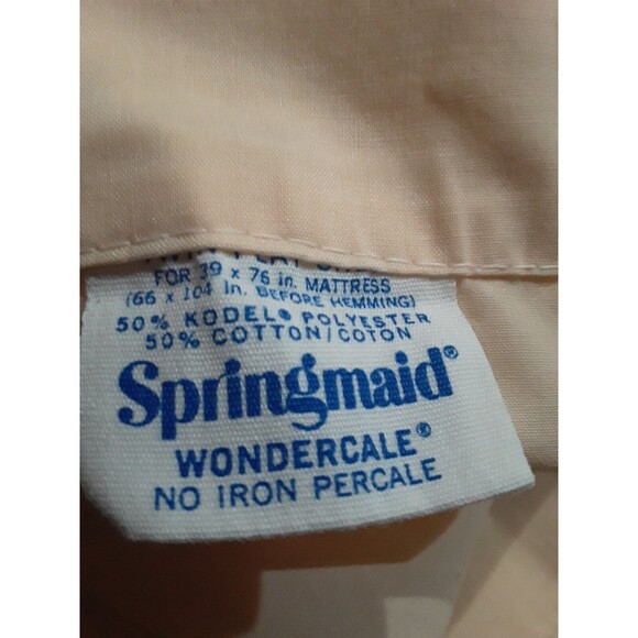 Vintage Sheets, Orange, Reeds and Butterflies, Springmaid, Fitted and Flat Twin - Picture 3 of 6